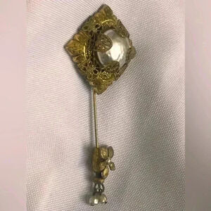 Vintage Very Rare Miriam Haskell Signed Chanel  PIN rare 2.75”perfect condition